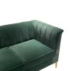 FX-P82-GR(sofa)-82.67'' W Velvet Sofa, Mid-Century Sofa Furniture Chesterfield Couch for Living Room (Sofa, Green)