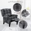 Vintage Armchair Sofa Comfortable Upholstered leisure chair / Recliner Chair for Living Room(Grey Check)