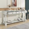 TREXM Console Table 63" Long Console Table with Drawers and Shelf for Entryway, Hallway, Living Room (Antique White, OLD SKU: WF193795AAK)