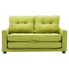 59.4" Loveseat Sofa with Pull-Out Bed Modern Upholstered Couch with Side Pocket for Living Room Office, Green