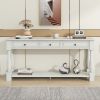 TREXM Console Table 63" Long Console Table with Drawers and Shelf for Entryway, Hallway, Living Room (Antique White, OLD SKU: WF193795AAK)