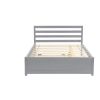 Full Size Wood Platform Bed Frame with Headboard and Twin Trundle For Grey Color