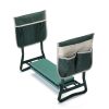 Outdoor 2-in-1 Garden Stool and Kneeler;  Garden Bench with Tool Bags;  Kneeling Pad;  Gift for Parent;  Portable;  Green