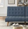 Navy Color Modern Convertible Sofa 1pc Set Couch Polyfiber Plush Tufted Cushion Sofa Living Room Furniture Wooden Legs