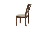 Set of 2 Side Chairs Natural Brown Finish Solid wood Contemporary Style Kitchen Dining Room Furniture Unique X- Design Chairs