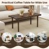 39 Inch Coffee Table with Slatted Tabletop for Living Room & Reception Room