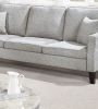 2pc Sofa Set Sofa And Loveseat Living Room Furniture Grey Blended Chenille Cushion Couch w Pillows