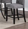 Charcoal Fabric Set of 2pc Counter Height Dining Chairs Contemporary Plush Cushion High Chairs Tufted Back Chair Kitchen Dining Room