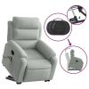 Stand up Massage Recliner Chair Light Gray Velvet