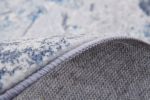 ZARA Collection Abstract Design Silver Blue Machine Washable Super Soft Area Rug