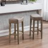 A&A Furniture,Counter Height 29" Bar Stools for Kitchen Counter Backless Faux Leather Stools Farmhouse Island Chairs (29 Inch, Gray, Set of 2)