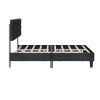 Queen Bed Frame with Headboard,Sturdy Platform Bed with Wooden Slats Support,No Box Spring,Mattress Foundation,Easy Assembly DARK GREY