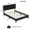 Queen Bed Frame with Headboard,Sturdy Platform Bed with Wooden Slats Support,No Box Spring,Mattress Foundation,Easy Assembly DARK GREY