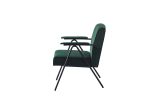 Cloth leisure; black metal frame recliner; for living room and bedroom; green