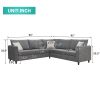 [VIDEO provided] [New] 91*91" Modern Upholstered Living Room Sectional Sofa, L Shape Furniture Couch with 3 Pillows