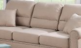 Sand Polyfiber (Linen Like Fabric) 2pc Sofa Set Sofa And Loveseat Elegant Plush Contemporary Couch Living Room Furniture