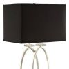 Brushed Nickel and Black Rectangular Shade Accent Lamp