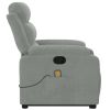 Stand up Massage Recliner Chair Light Gray Velvet