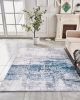 ZARA Collection Abstract Design Gray Turquoise Machine Washable Super Soft Area Rug