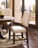 Rustic Classic 2pcs Dining Chairs Beige Fabric Upholstered Cushion Side Chairs Nailhead Trim Kitchen Dining Room Solid wood Light Oak