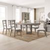 Upholstered pine wood Dining Chairs (19.1*24*37.4inch)Set of 2, Dining Room Kitchen Side Chair Ladder Back Side Chairs Gray