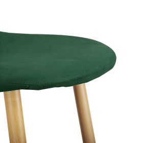 Fabric Chair Set of 4 Kitchen Chairs Dining Chairs Living Room Chairs with Metal Legs Multicolor (Color: Green-m)