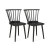 Windsor Dining Chairs Set of 2 Rubber Wood Kitchen Chairs with Spindle Back