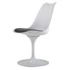 Swivel Tulip Side Chair for Kitchen and Dining Room Bar with Cushioned Seat and Curved Backrest, XH