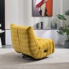 Swivel and Rocking Velvet Recliner, Reclining Chair with Adjustable Footrest and Side Pocket