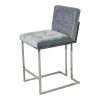 Silver and Gray Dining Chair Bar Stool for Kitchen