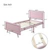 Wood Platform Bed Twin Bed Frame Mattress Foundation with Headboard and Wood Slat Suppor