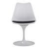 Swivel Tulip Side Chair for Kitchen and Dining Room Bar with Cushioned Seat and Curved Backrest, XH